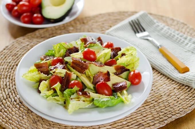 BLT Salad with Avocado and Chipotle Dressing