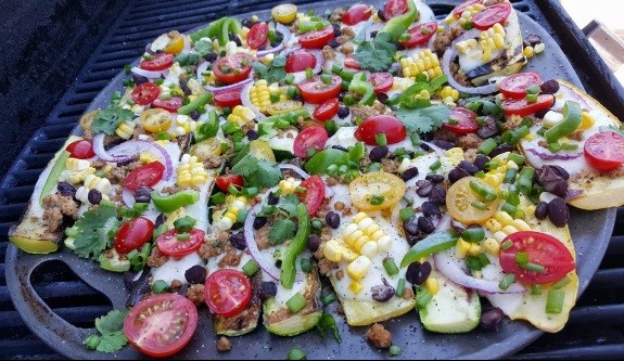 Grilled Zucchini Mexican Pizzas