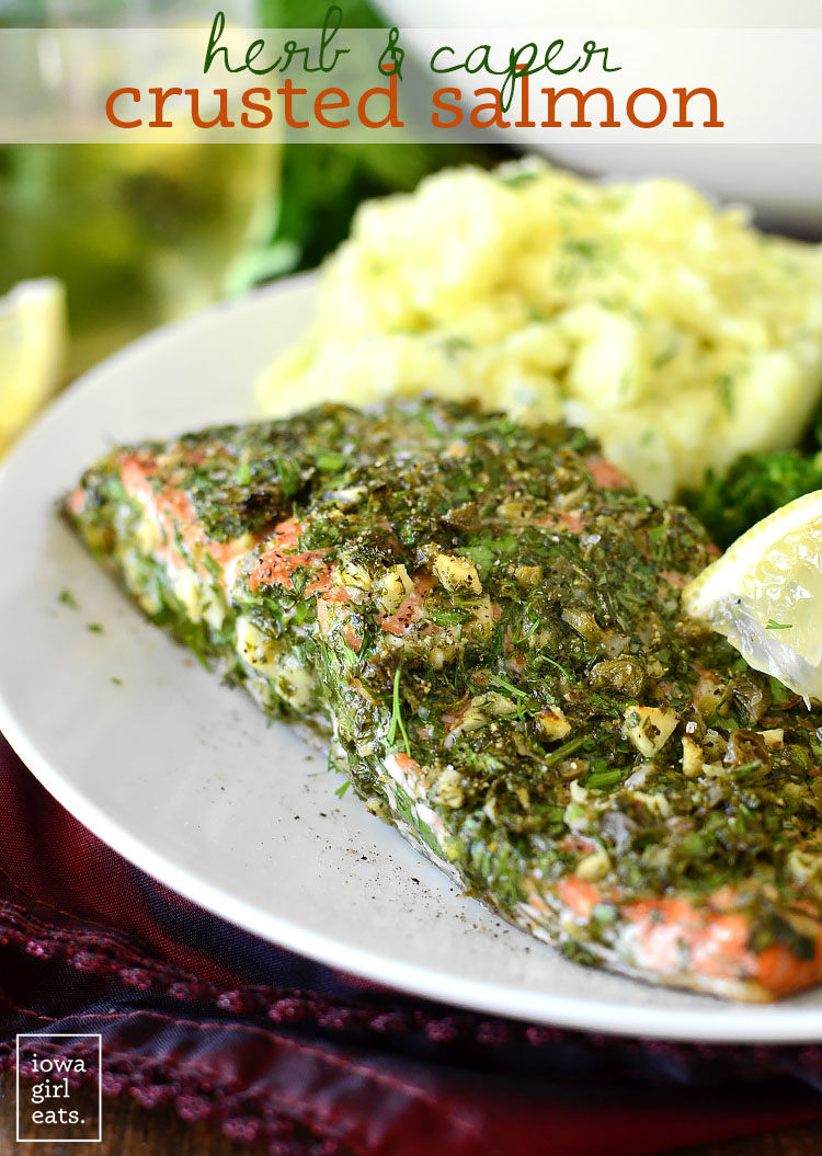 Herb and Caper Crusted Salmon